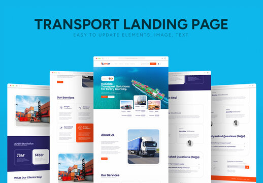 Transport Company Landing Page Template