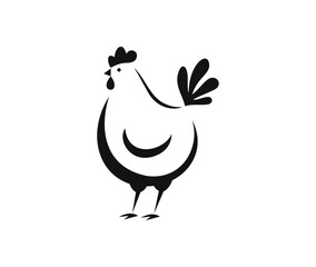 Simple and elegant chicken designs vector logo