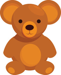 Adorable brown teddy bear sitting, a classic comforting toy for children, offering companionship and imaginative play