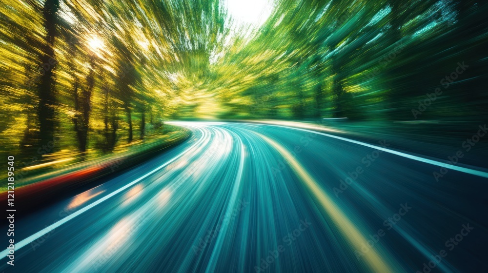 Poster photograph of digital data flow on road in concept of cyber global communication and coding with gra