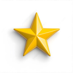 Fototapeta premium 3d gold glossy yellow star icon isolated on white background 