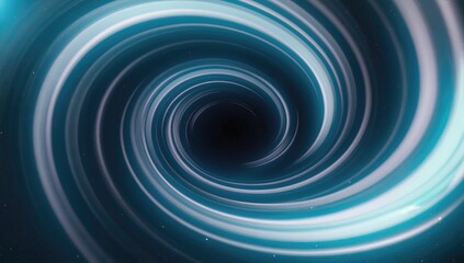 Fototapeta premium Abstract Teal Vortex: An mesmerizing swirl of teal and white light creates a dynamic, hypnotic vortex, suggesting movement, energy, and the infinite.