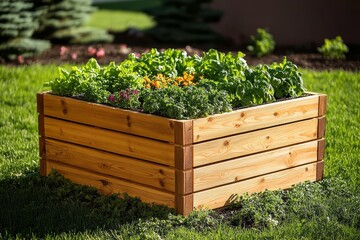 Locally grown vegetables thriving in an urban metropolis.