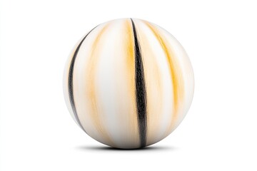Obraz premium A beautifully crafted decorative sphere with elegant stripes, showcasing its unique design and texture
