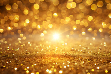 Golden Glitter Background. Sparkling Texture for Festive Design