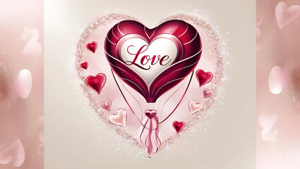 Seamless realistic love and Romantic background ,Colorful sparkling hearts arranged on a soft pink background for a festive celebration