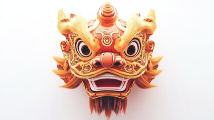 Fototapeta premium Cultural Celebration: Ornate Dragon Mask, Traditional Event, Artistic Display, Studio Setting, Close-Up, Heritage Significance