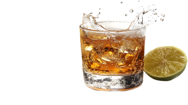 Close-Up of Tequila Shot Glasses Toasting with Liquid, Png