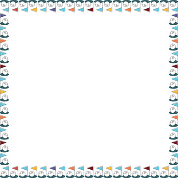 Vintage golf trading card square frame. Golf gaming elements on white background border