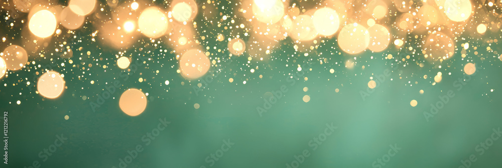 Poster a stunning st. patrick's day scene with glowing green shamrocks interspersed on a luxurious golden b