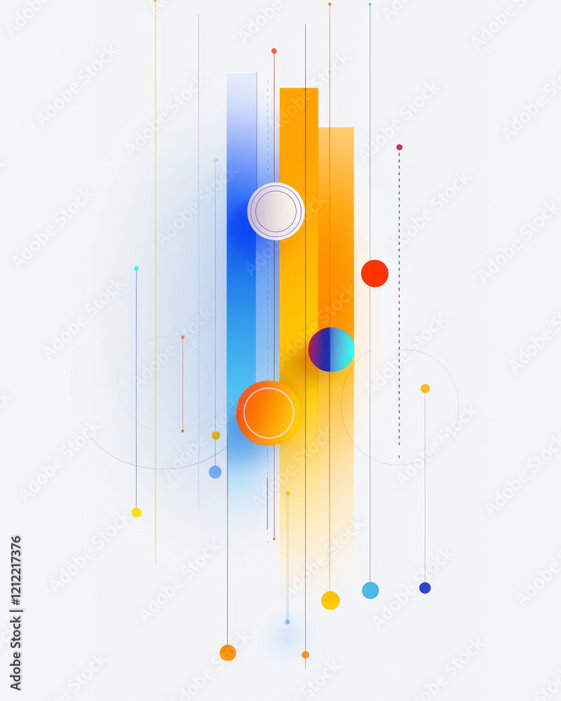 Aufkleber An abstract illustration of data analysis featuring colorful bar charts, pie charts, and line graphs merging into a cohesive visual representation on a gradient backdrop,