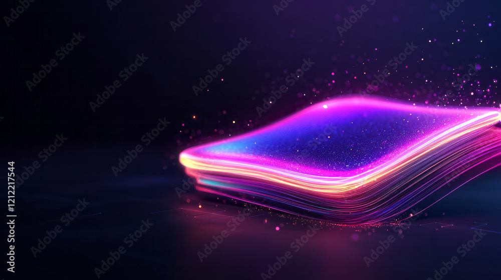 Aufkleber A futuristic visualization of data transformation using holographic interfaces and floating data points, showcasing the seamless integration of technology and analytics,
