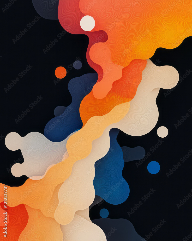 Aufkleber A creative visualization of data analysis with abstract shapes forming complex patterns, highlighting the depth and intricacy of data transformation processes,