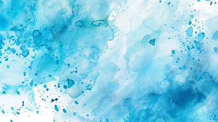 Blue Turquoise Abstract Watercolor Background Splash Stain for Design Projects