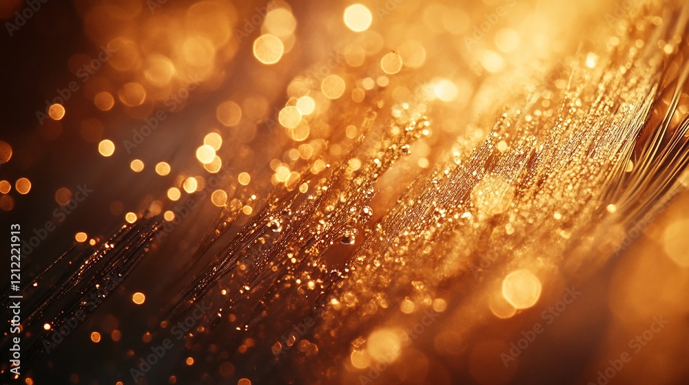 Aufkleber Abstract golden bokeh background with sparkling light effects and blurred lines.