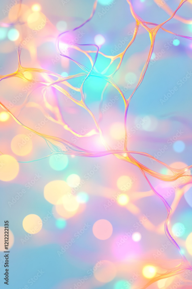 Poster An abstract visualization of the brain's neural network, showing bright, intertwining pathways