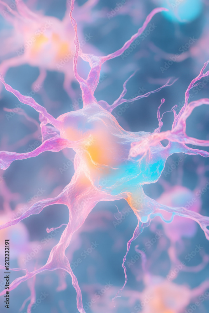 Leinwandbilder An abstract visualization of the brain's neural network, showing bright, intertwining pathways