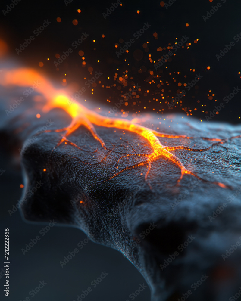 Poster a detailed illustration of neurons with glowing synapses forming new connections, set against a dark