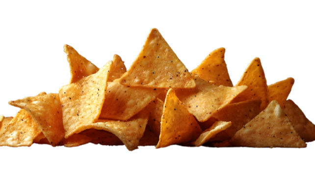 Pile of Crispy Tortilla Chips in a Casual Arrangement, Png