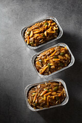 Banana Cake on black background