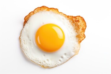Isolated white background fried egg