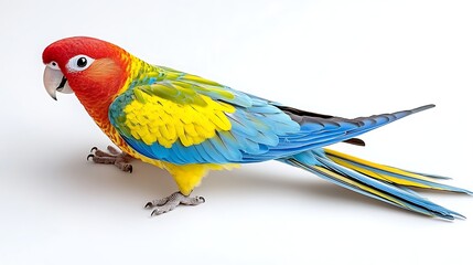 Obraz premium Colorful Sun Conure Parrot Bird Isolated on White Background