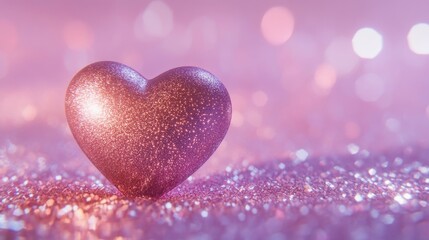 Fototapeta premium Sparkling Glitter Heart Romantic Valentine Image