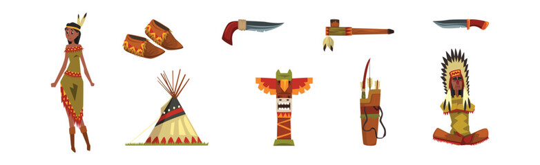 Indian Ethnic Tool and Authentic Object Vector Set