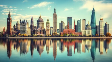 Obraz premium Breathtaking City Skyline of Frankfurt Germany at Dusk with Glimmering Lights and Majestic Architecture