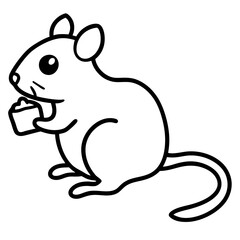 the mouse is eating food
