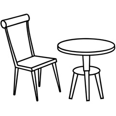 chair and table