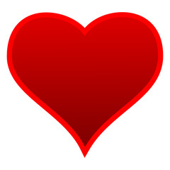 Red Heart shape isolated onthe white background