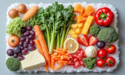 Vibrant assortment of fresh vegetables and fruits