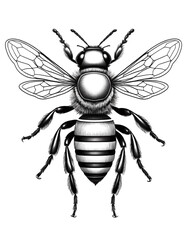 Fototapeta premium Monochrome Tattoo Sketch of a Bee