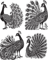 peacock , peacock vector, peacock vector set