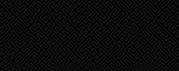 Black maze background. Maze banner
