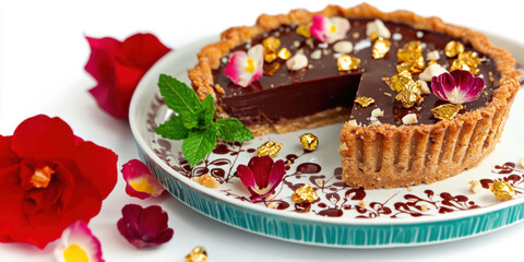 Valentine's Day Chocolate and Cardamom Tart