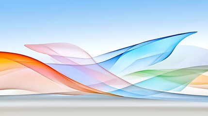 Obraz premium Abstract Pastel Waves Background Blue Orange Green Pink Swirls