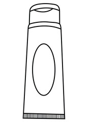 Cute cartoon hand drawn vector face cream outline.