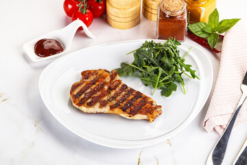 Delicous grilled pork meat steak