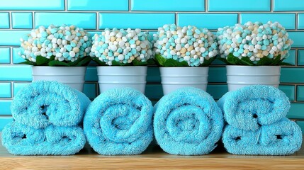 A close-up of a clean bathtub surrounded by organized bath essentials like neatly placed bath salts, lotions, and towels, promoting a relaxing and clutter-free environment.