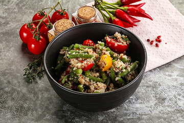 Vegan boiled quinoa with vegetables