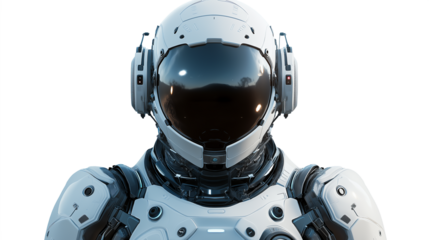 Robot futuristic technology astronaut isolated on a white background