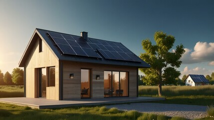 solar panels on the roof of house