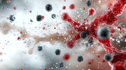 Fototapeta premium Exploring the Intricacies of Red and Black Viruses in Science and Medicine