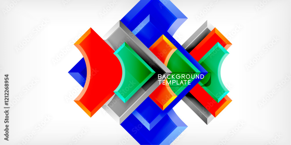 Poster Geometric design abstract background - circles and triangles