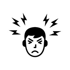head pain icon color editable on white background