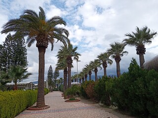 Fototapeta premium Embankment of the Turkish tourist resort city of Marmaris in winter
