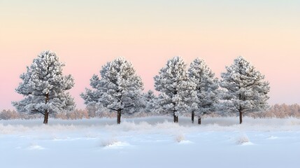 Fototapeta premium Frosty Pines Stand Tall in Winter Wonderland