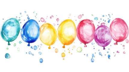 Colorful water balloons for Songkran Festival, isolated on white, PNG file